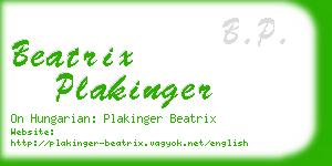 beatrix plakinger business card